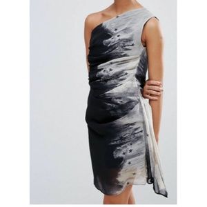 Religion One Shoulder Party mini dress